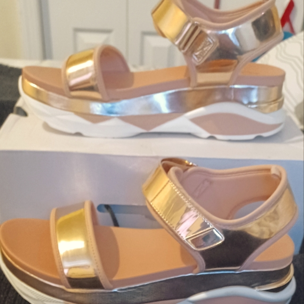 Rose Gold Wedge Sandal Sz 11